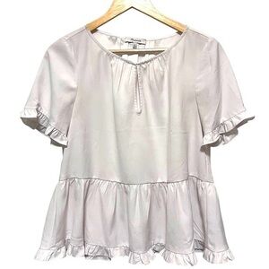 Madewell Peplum Ruffle Sleeve Top